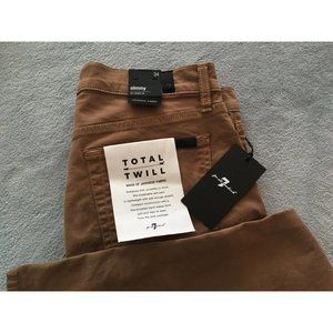 NEW 34x32 - 7 For All Mankind Men's Slimmy - Japanese Total Twill - Khaki Pants